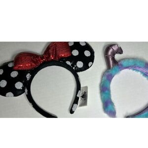 Disney WDW Park Minnie Mouse Polka Dot Bow & Monsters Inc Sulley Horns Headband